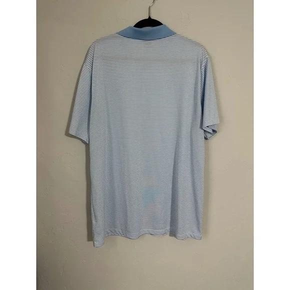 Nike Golf Dri-FIT Standard Fit Blue White Stripe Polo Shirt Men's XL - Picture 4 of 4